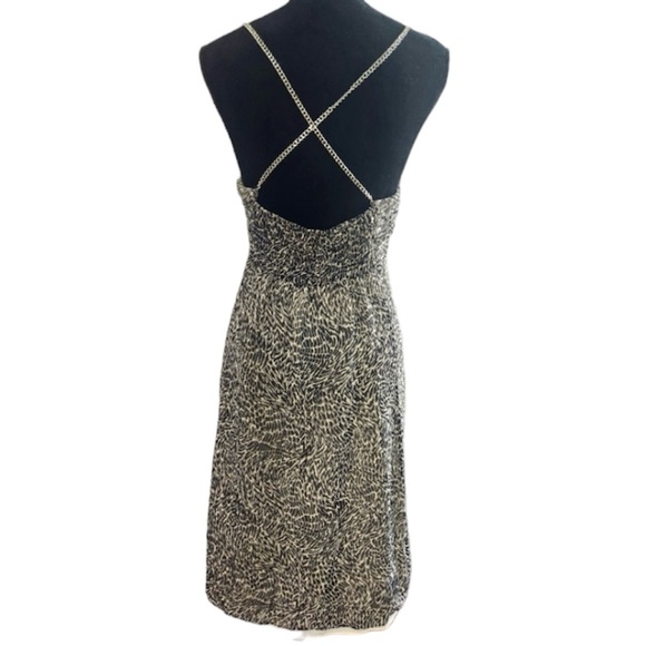 Michael Michael Kors Gray Animal Print
Chain Strap Silk Cocktail Dress Sz S/P - Picture 2 of 9